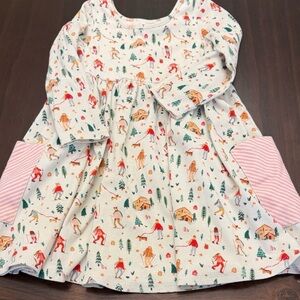 SweetHoney Ribbed Cotton Twirl Dress Winter Whimsical Pattern Size 5